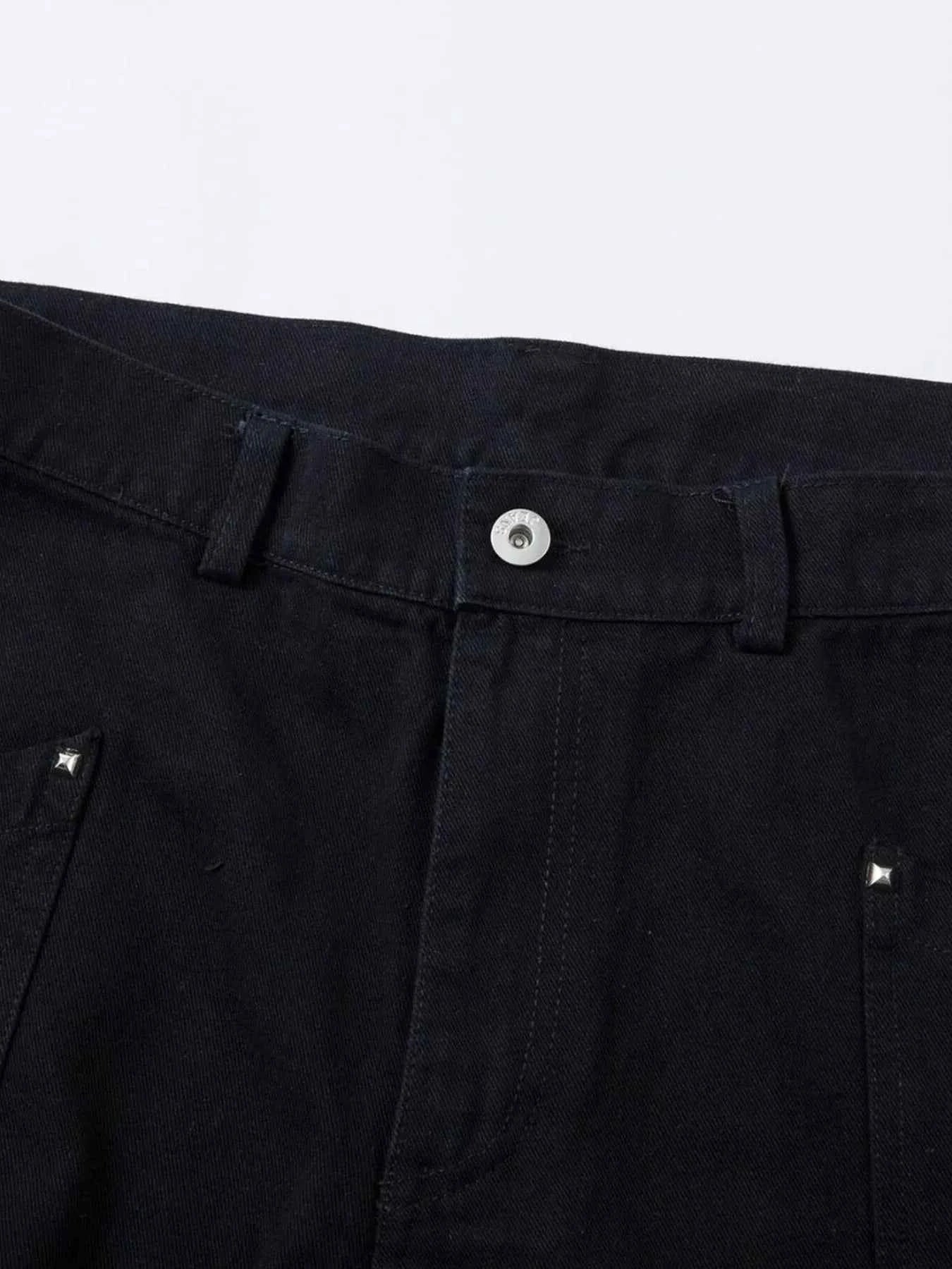 Men's Wide Leg Studded Jeans